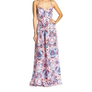 Parker Floral Maxi Dress Fitted Bodice Viola Women's Size S Spaghetti Strap $300
